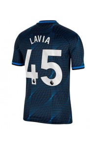 Chelsea Romeo Lavia #45 Jalkapallovaatteet Vieraspaita 2023-24 Lyhythihainen